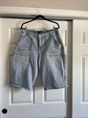 Democracy Light Wash Denim Shorts - Pale Blue